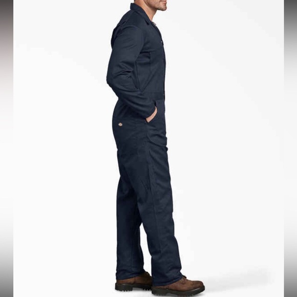 NWT Dickies Performance Flex Coverall Long Sleeve Dark Navy Coveralls Reg & Tall - Picture 3 of 12